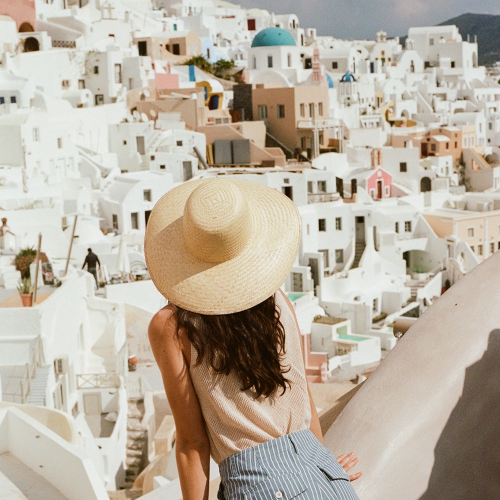 Sombrero de Sol Janae de ala ancha de paja toyo de Brixton - Natural