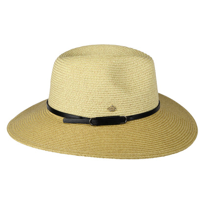 Sombrero Fedora Safari de trenza de papel de Cappelli - Natural-Negro