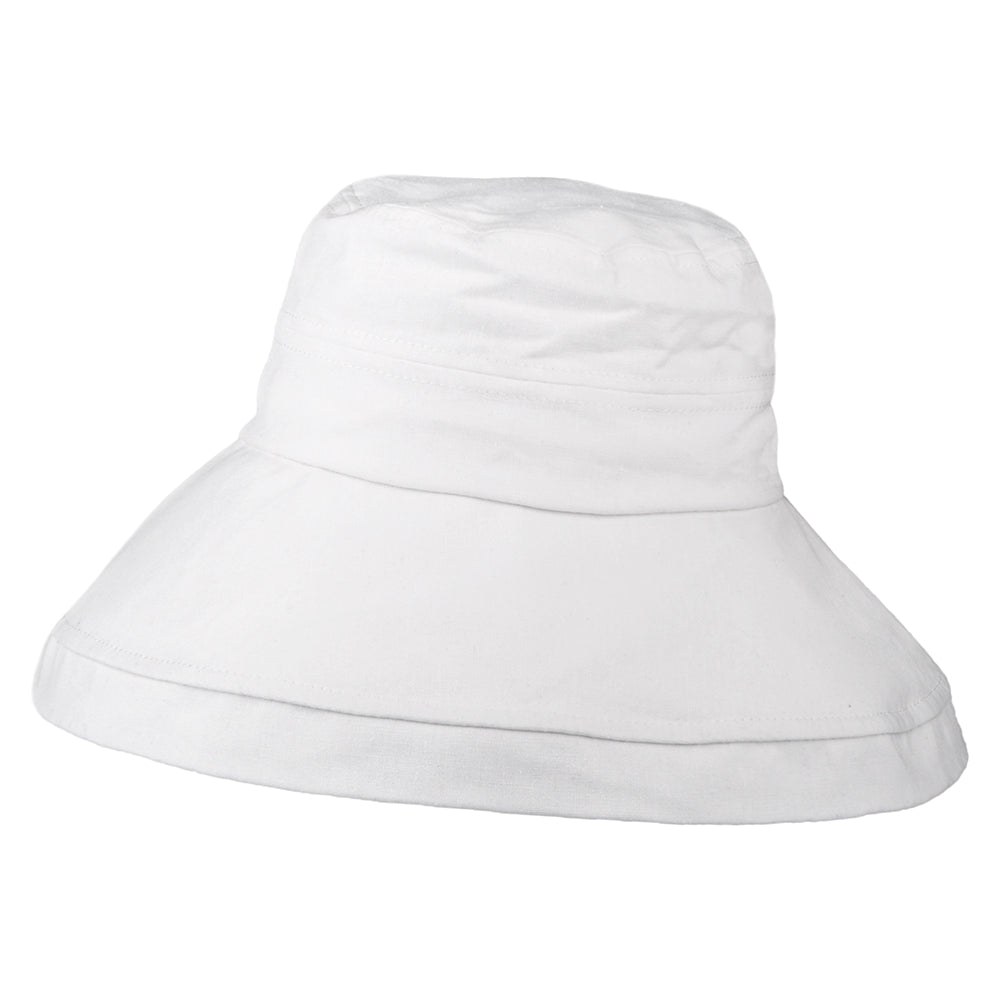 Sombrero de Sol Lily plegable de lino-algodón para mujeres de sur la tête - Blanco