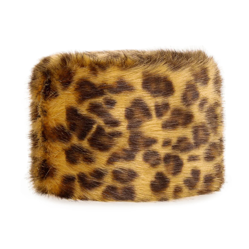 Sombrero Pillbox Invierno de piel sintética de Helen Moore - Leopardo
