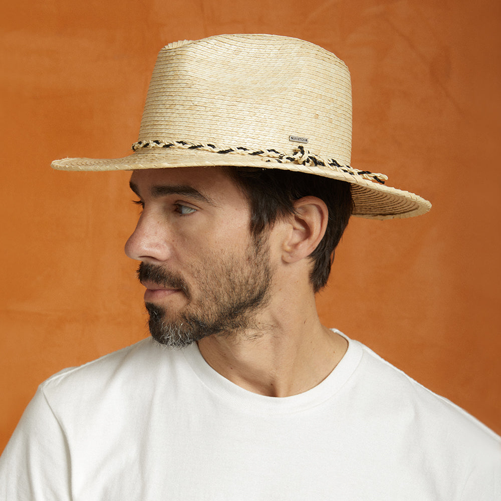 Sombrero Fedora Messer Western de paja de Brixton - Natural