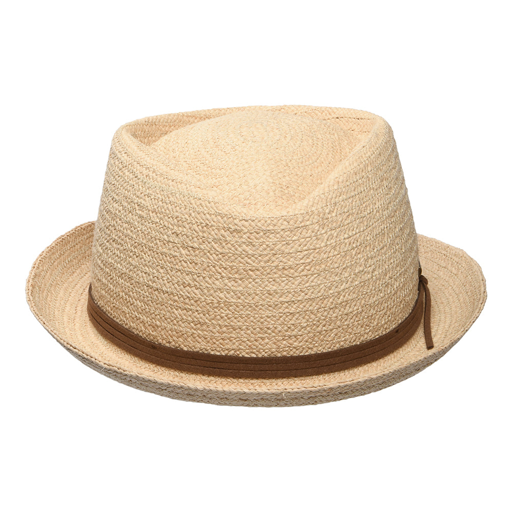 Sombrero Pork Pie Copa Diamante de rafia de Stetson - Natural