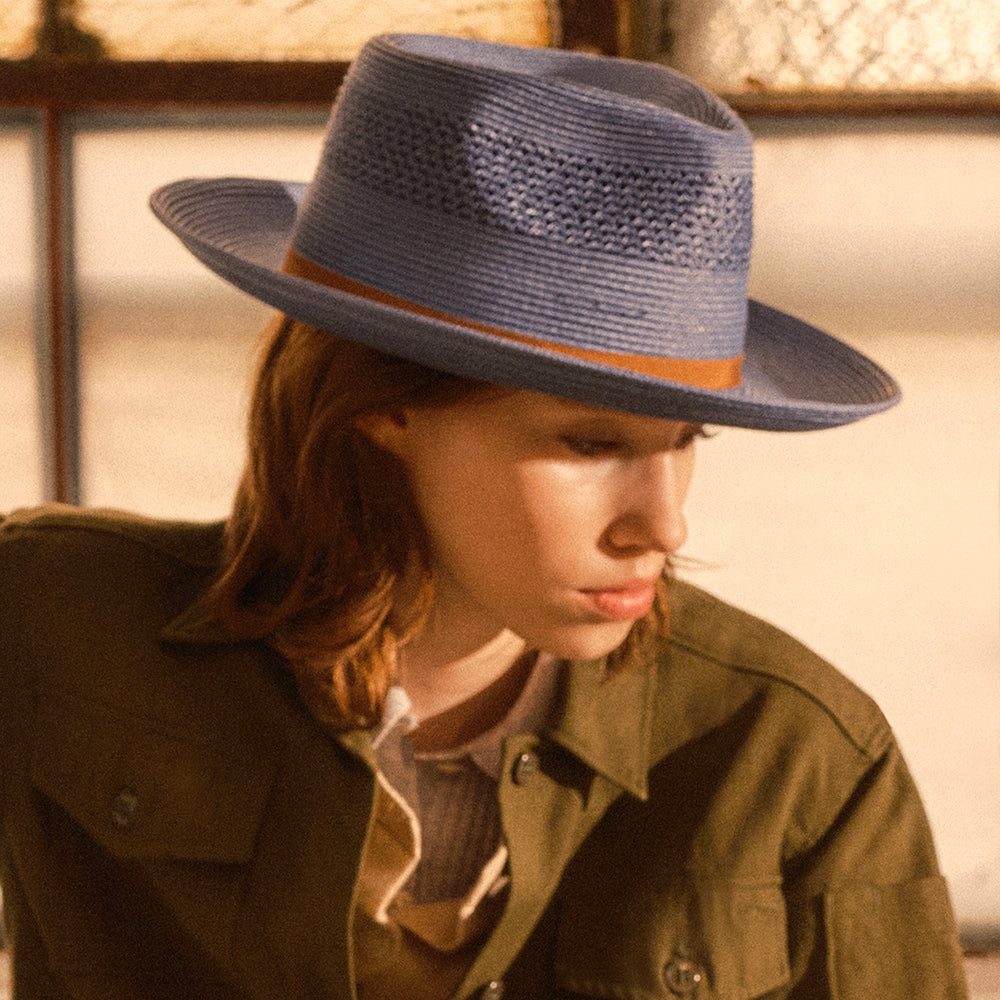 Sombrero Fedora Gratz ventilado de Bailey - Azul