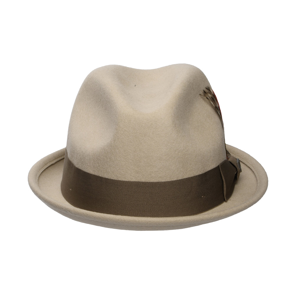 Sombrero Trilby Gain de fieltro de lana de Brixton - Arena-Marrón Claro