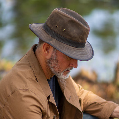 Sombrero Safari de aldogón envejecido de Dorfman Pacific - Loden