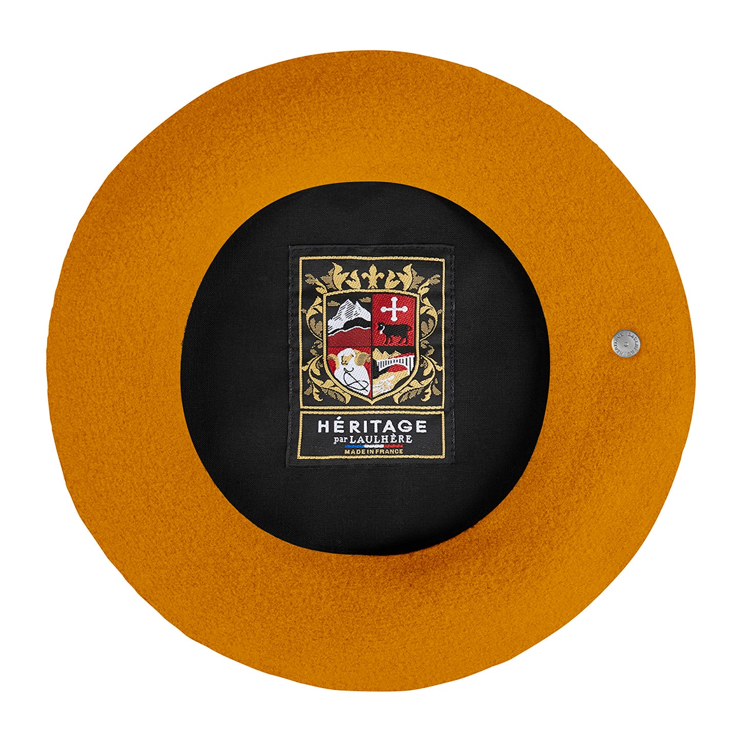 Boina Authentique de lana merino de Laulhère - Mostaza