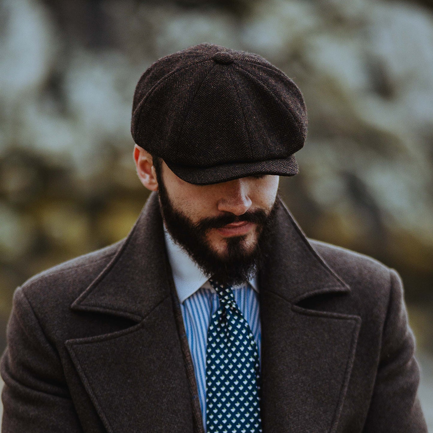 Gorra Newsboy Arnol de HARRIS TWEED de Jaxon & James - Musgo-Marrón