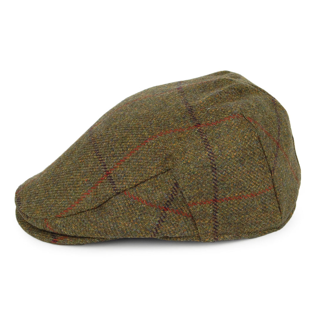 Gorra plana Impermeable a cuadros de Failsworth - Verde Oliva