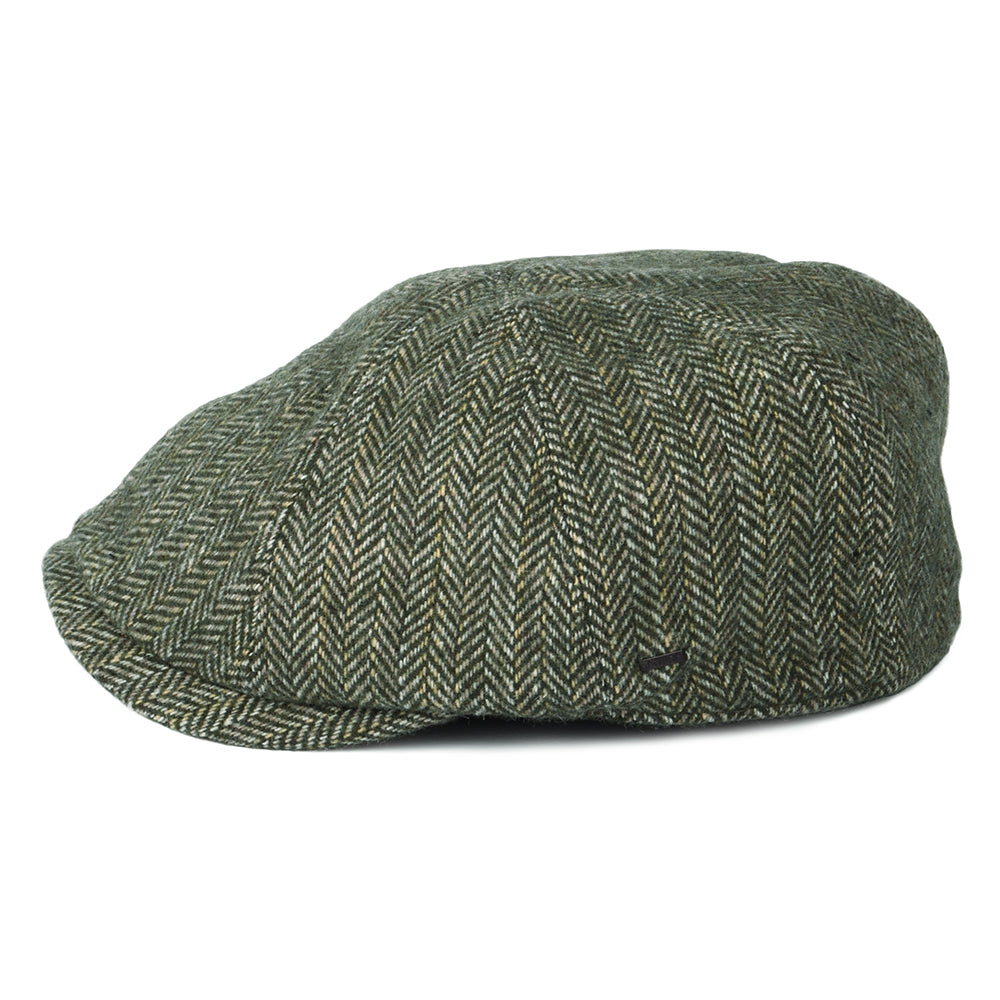 Gorra Newsboy Arley de mezcla de lana de Bailey - Verde Oliva-Crema-Marrón