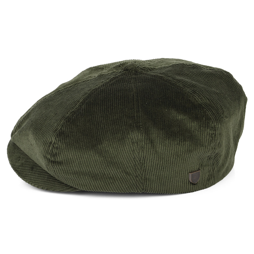 Gorra Newsboy Brood de pana de Brixton - Verde Musgo