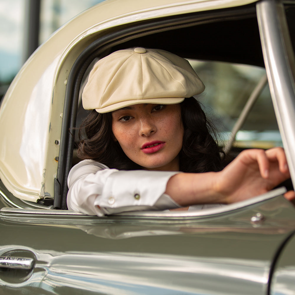 Gorra Newsboy 8 Piece de algodón y lino de Christys - Suero De Leche