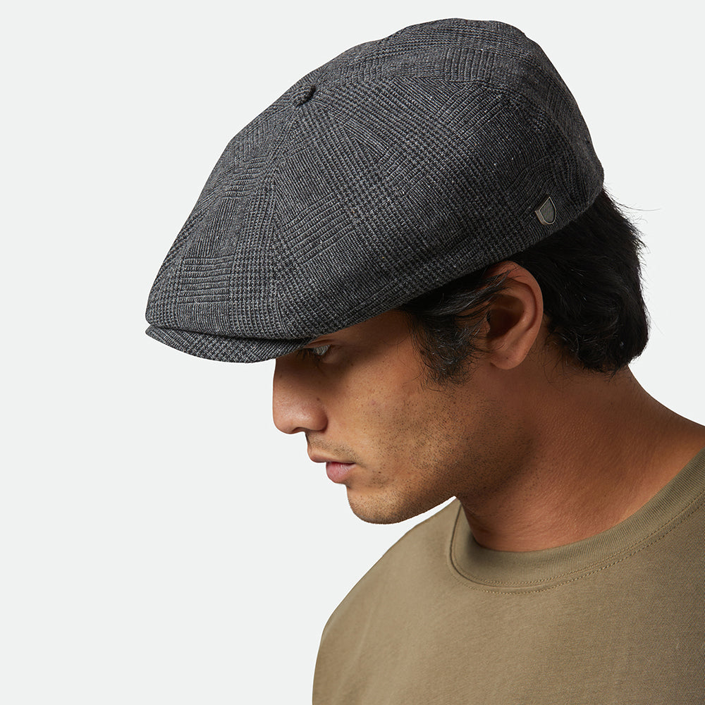 Gorra Newsboy Brood Príncipe de Gales de Brixton - Antracita