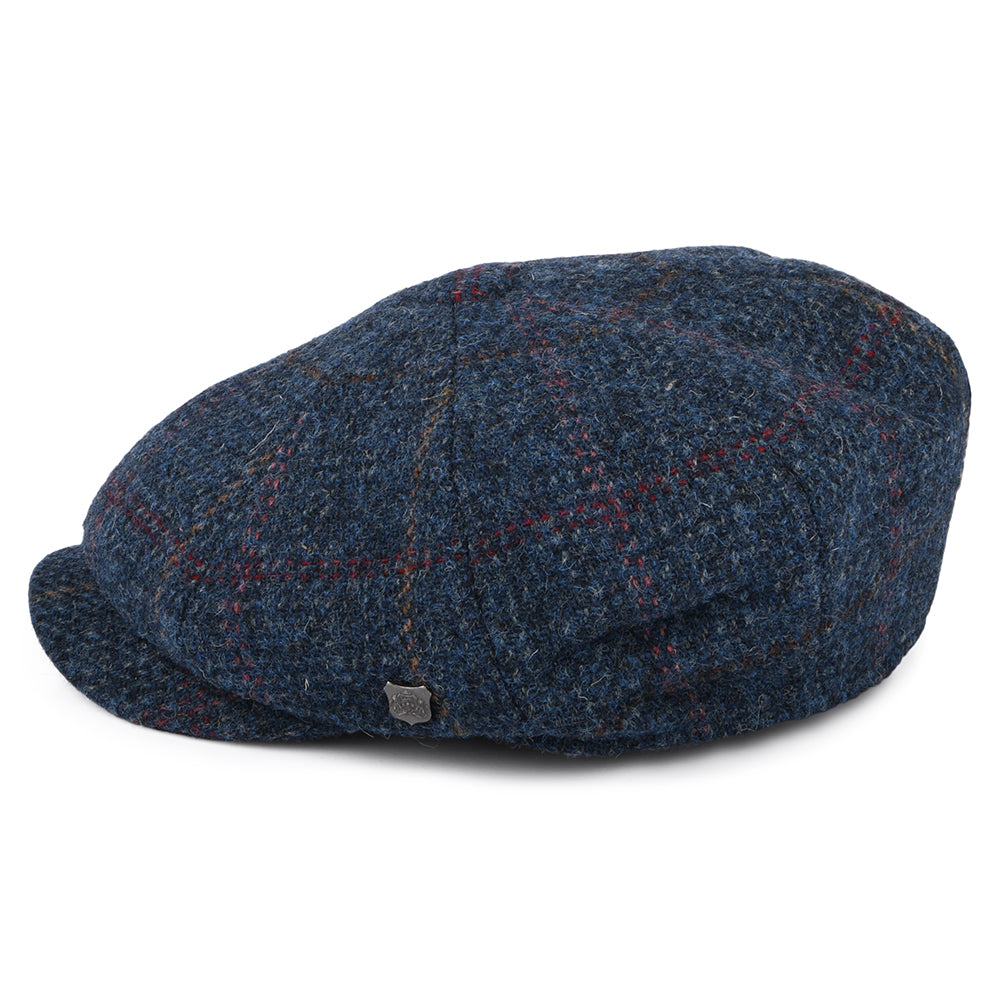 Gorra Newsboy Carloway de HARRIS TWEED a cuadros de Failsworth - Vaquero Multi