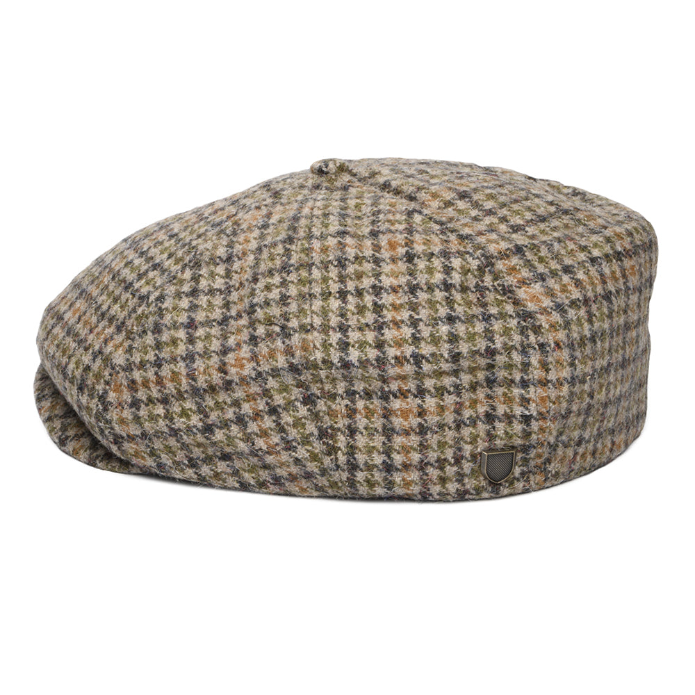 Gorra Newsboy redonda Brood pata de gallo de Brixton - Avena-Antracita