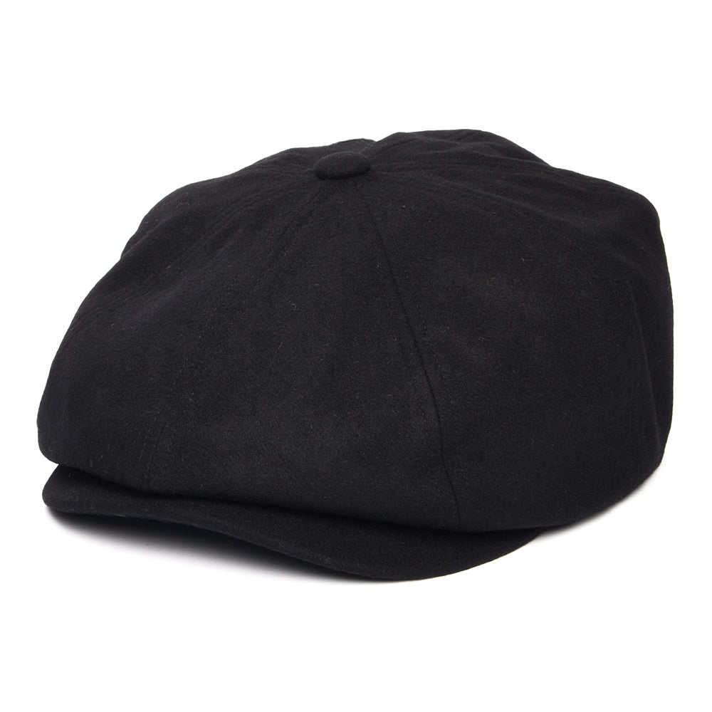 Gorra Newsboy redonda Brood de franela de Brixton - Negro
