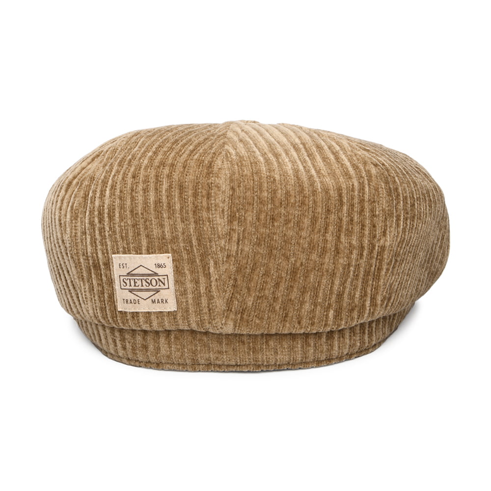 Gorra Newsboy redonda Hatteras de Pana tipo jersey de Stetson - Marrón Claro