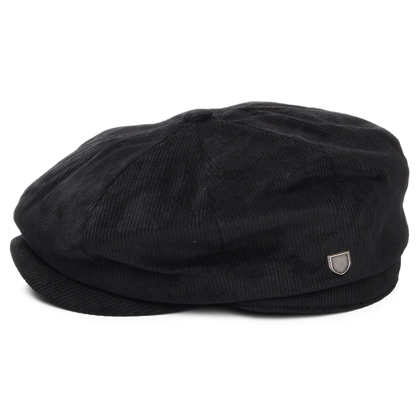 Gorra Newsboy redonda Brood holgada de pana de Brixton - Negro