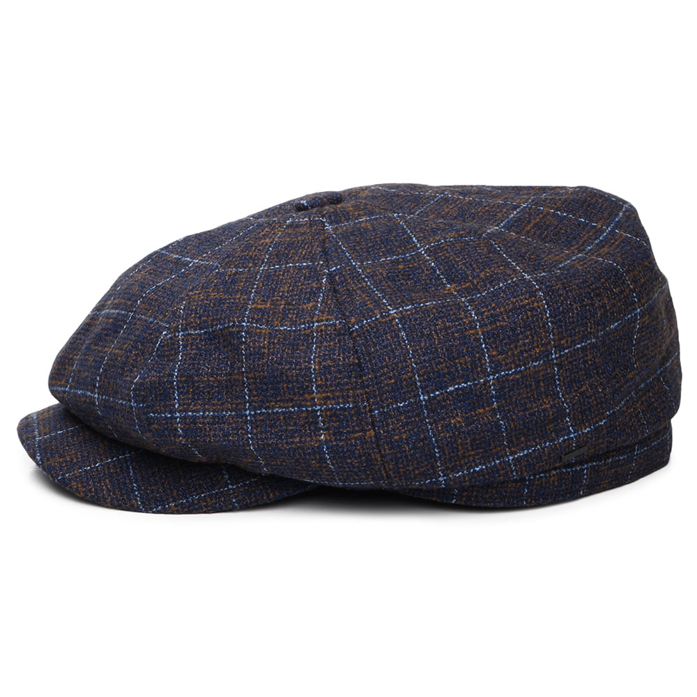 Gorra Newsboy redonda Tru Check a cuadros de Bailey - Múltiples tonalidades azules