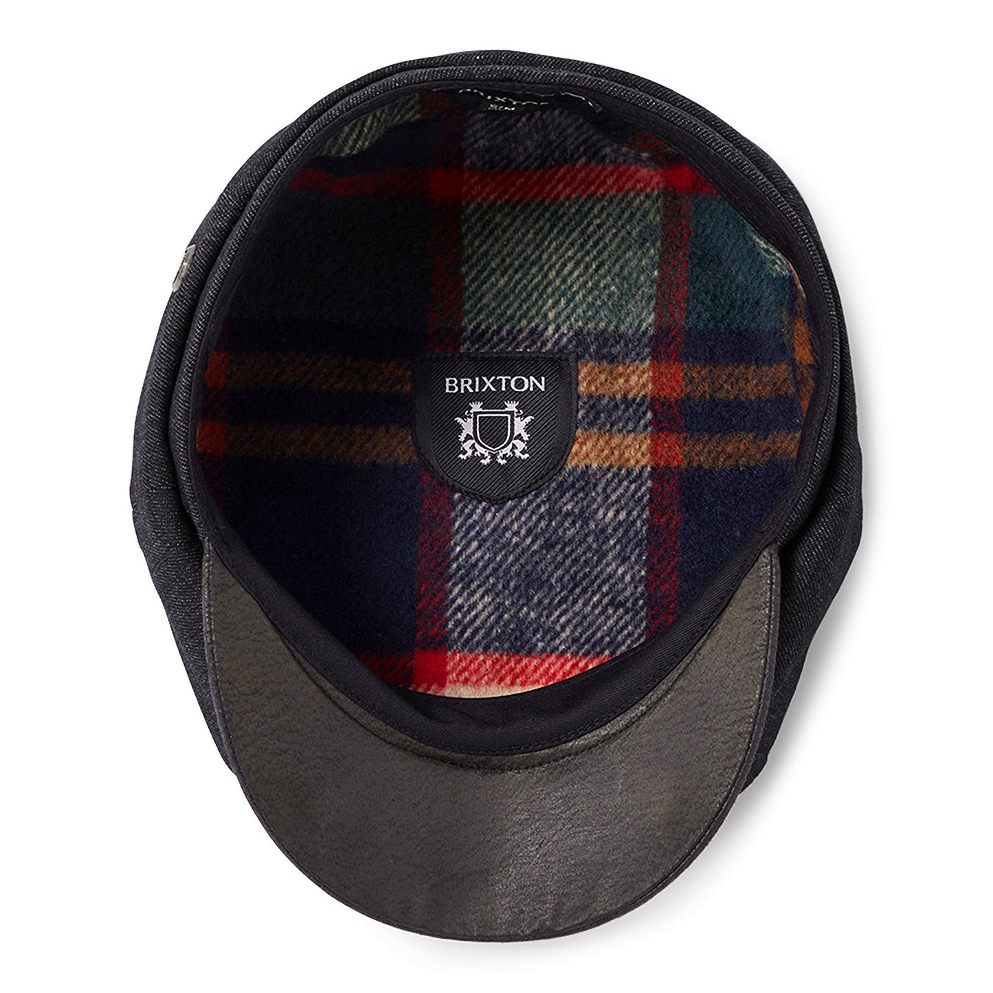 Gorra Newsboy redonda Brood Flannel holgada de Brixton - Denim Negro-Negro