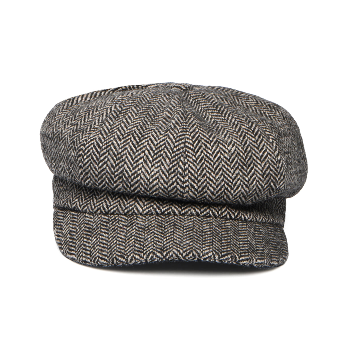 Gorra Baker Boy de mezcla de lana diseño de espiga de Whiteley - Gris