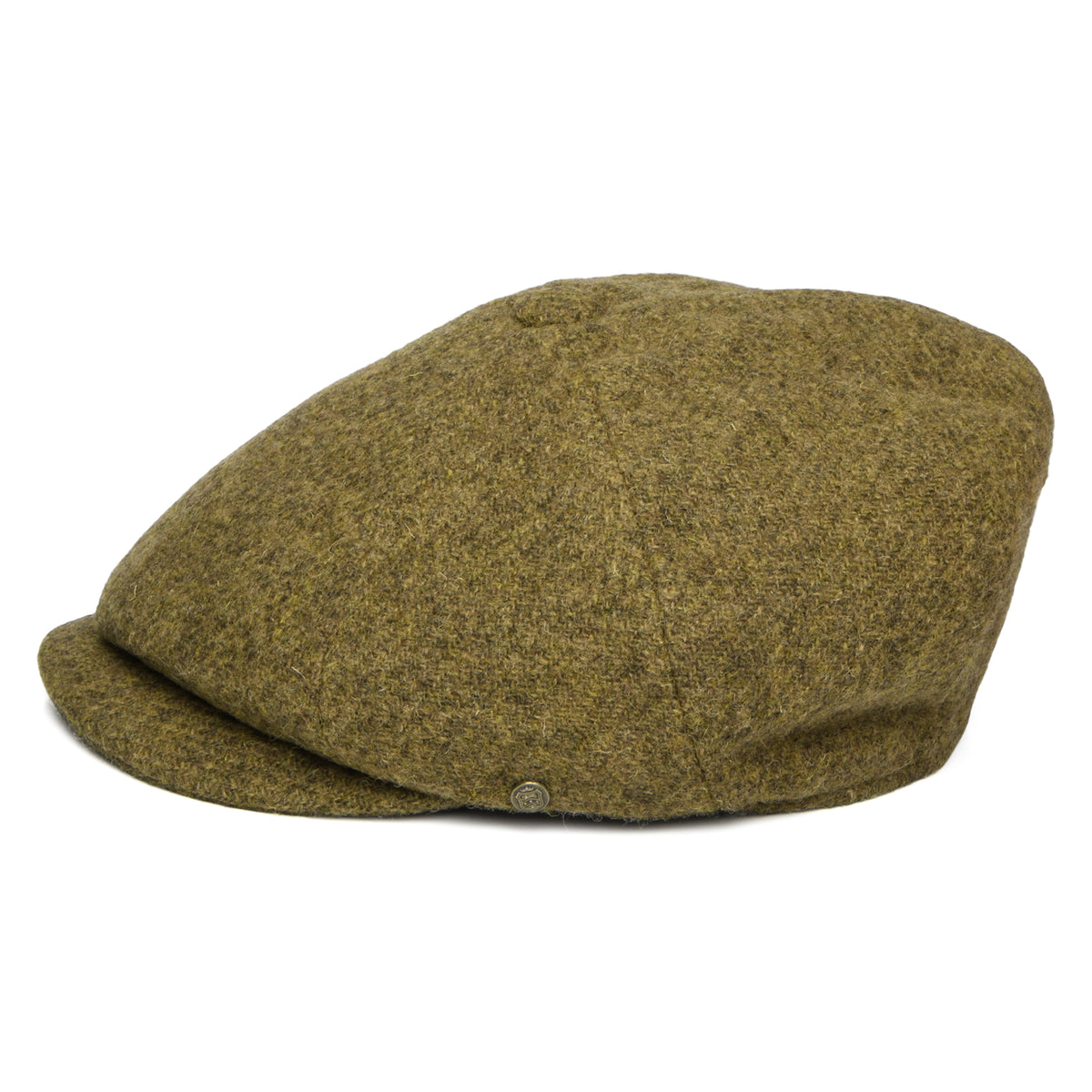 Gorra Newsboy redonda Carloway de Harris Tweed de Failsworth - Verde Musgo