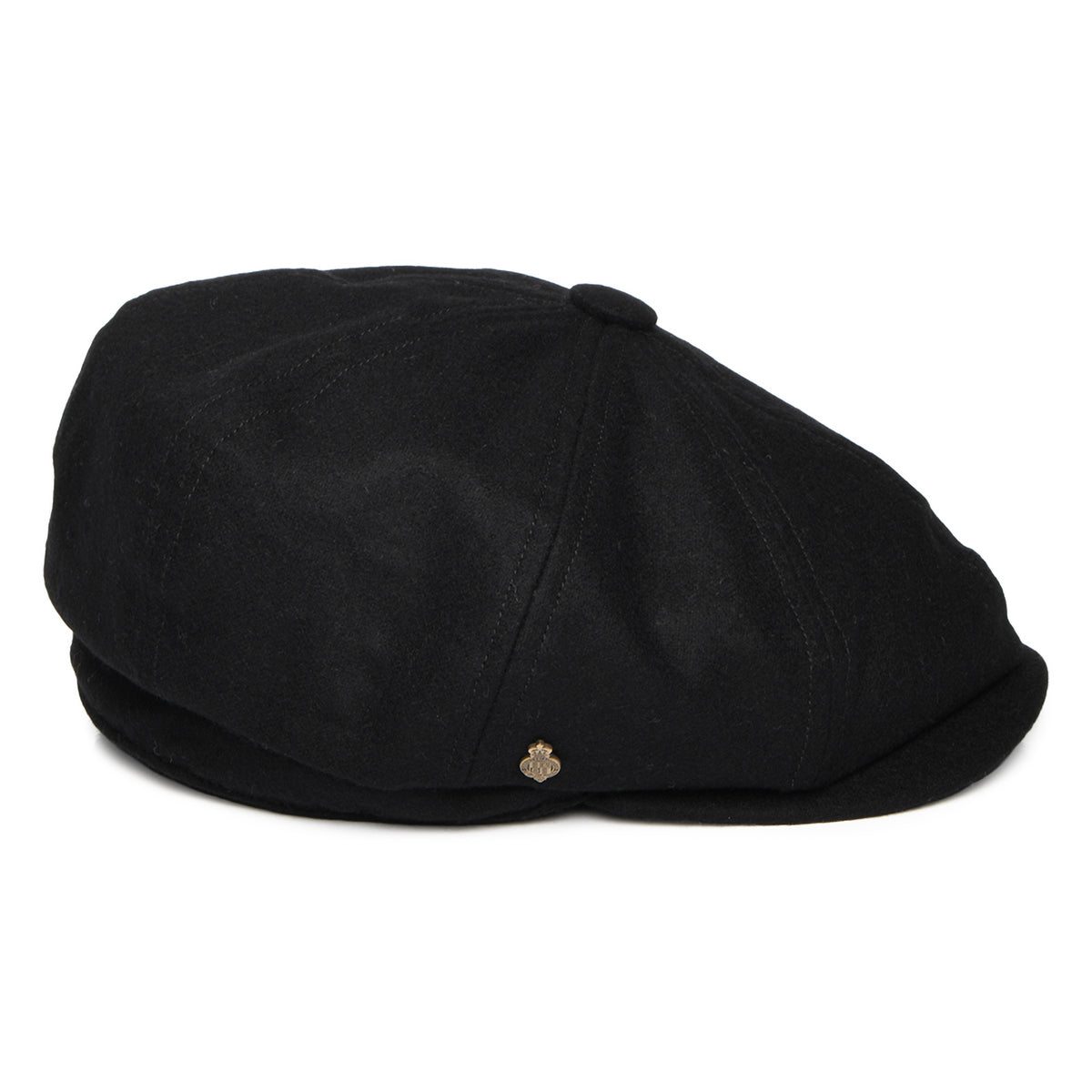 Gorra Newsboy redonda Brooklyn de loden wool de Christys - Negro