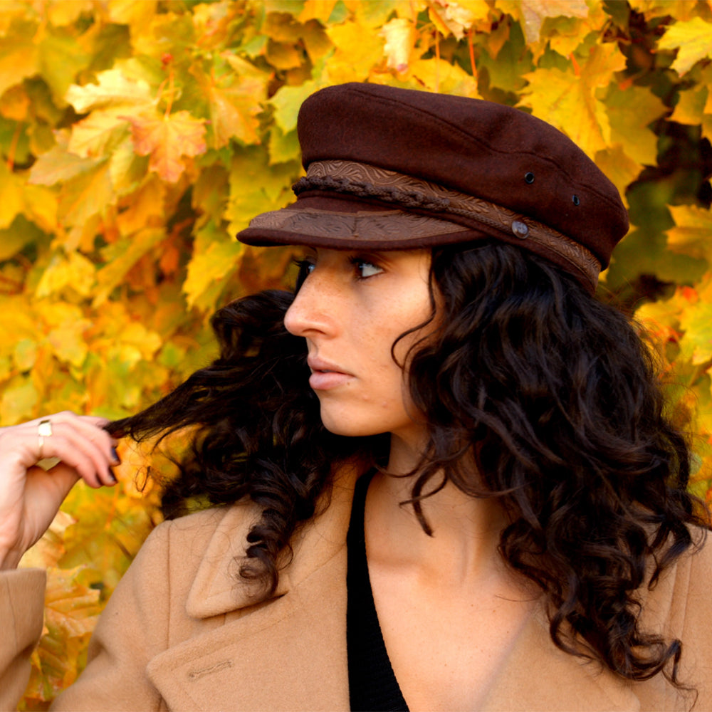 Gorra marinera griega de lana de Jaxon & James - Marrón