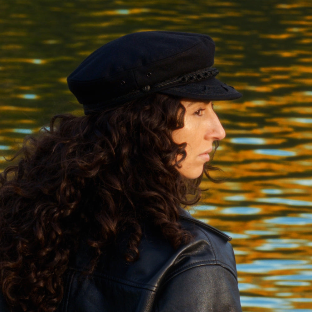 Gorra marinera griega de lana de Jaxon & James - Negro