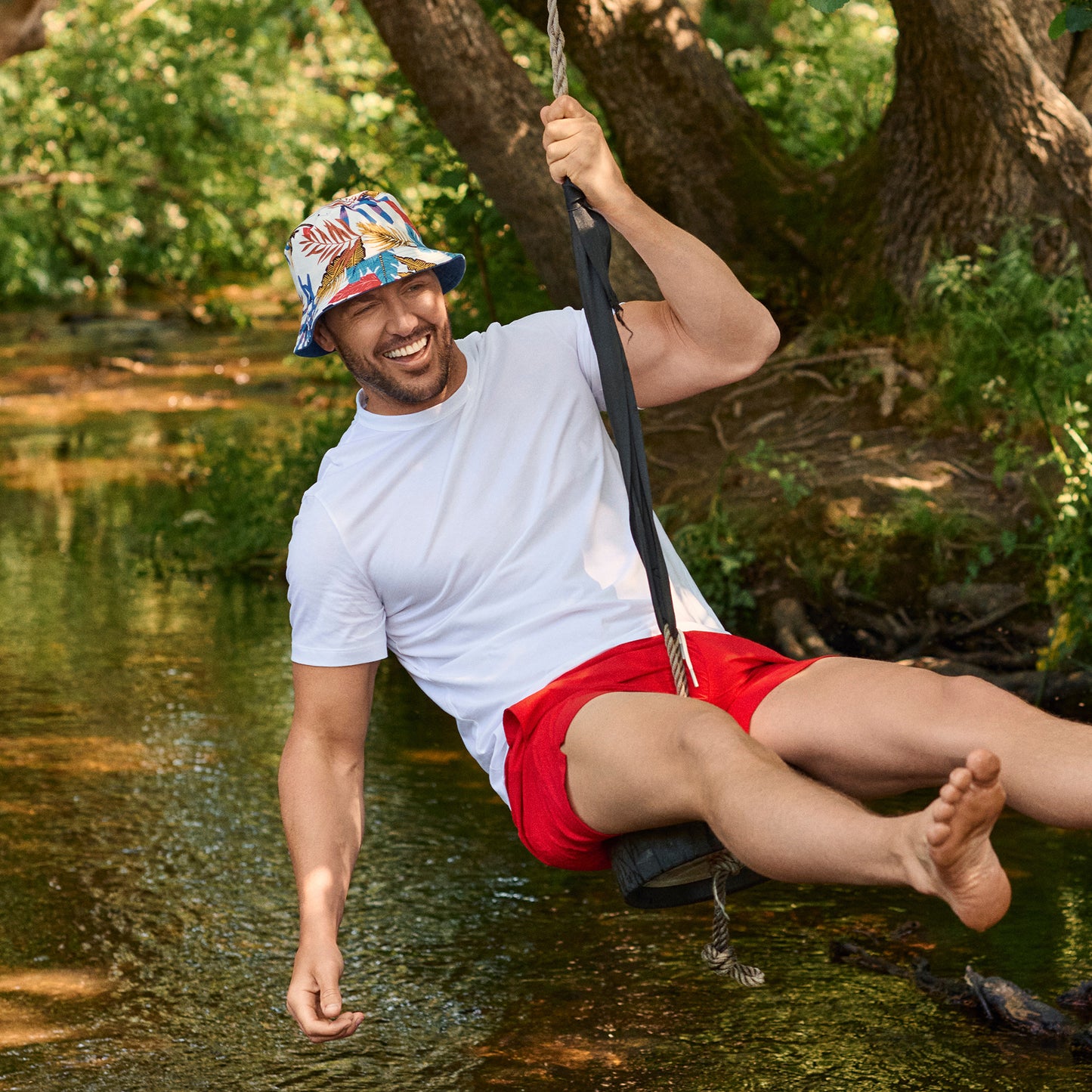 Sombrero de pescador reversible de algodón de Failsworth - Verde Azulado