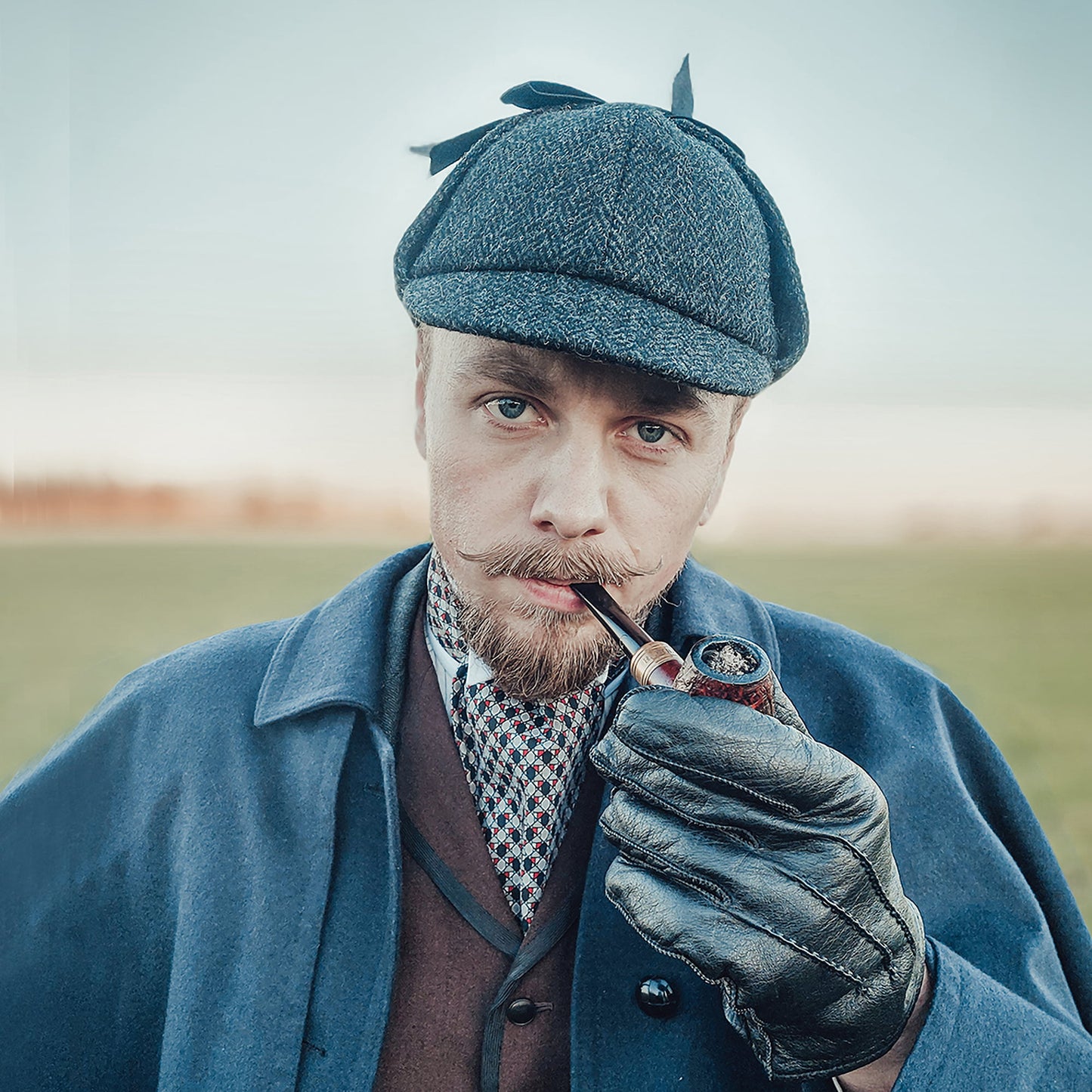 Gorra Sherlock Holmes de HARRIS TWEED de Jaxon & James - Negro-Antracita