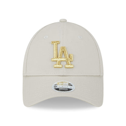 Gorra de béisbol mujeres 9FORTY MLB Metallic Logo L.A. Dodgers de New Era - Gris Piedra-Dorado