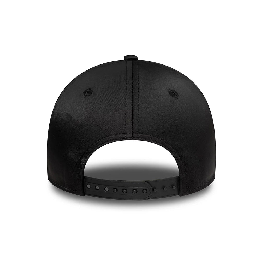 Gorra de béisbol 9FORTY MLB Satin New York Yankees para mujeres de New Era - Negro sobre Negro