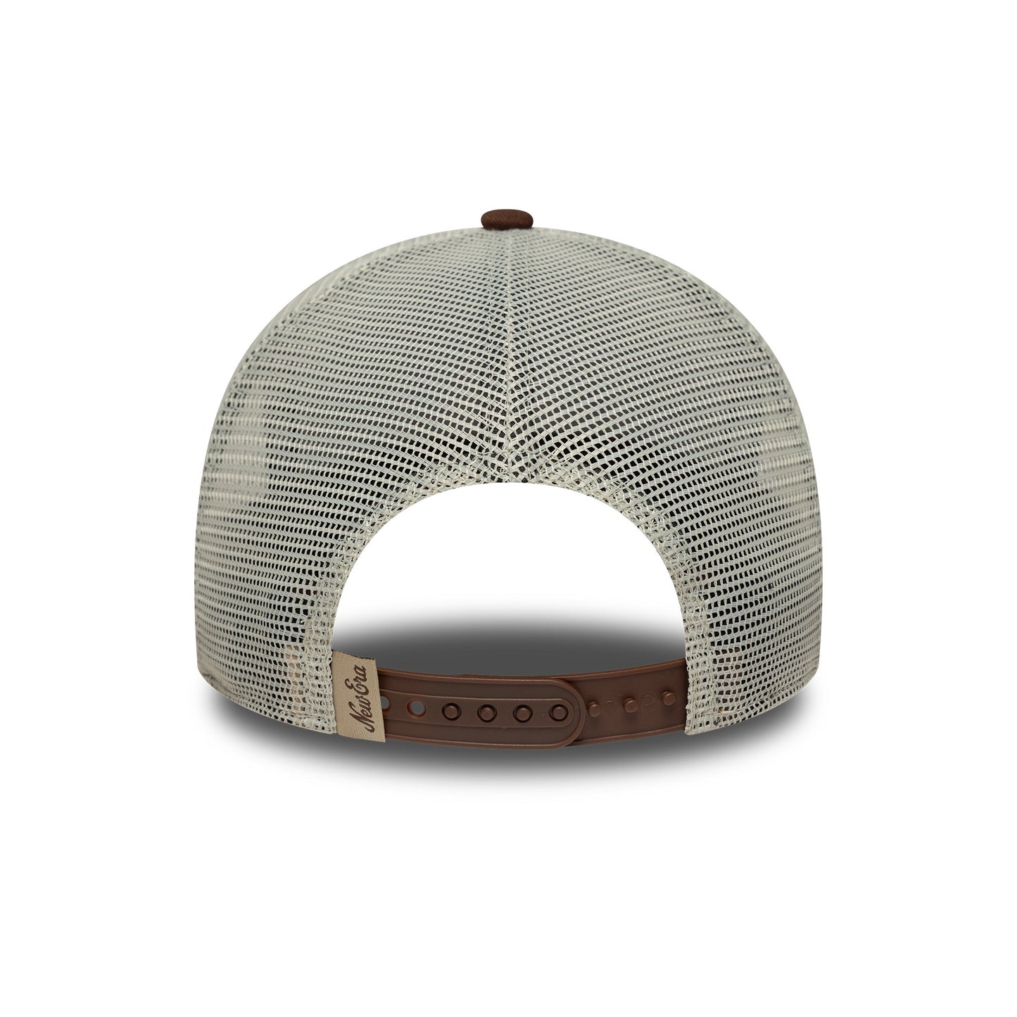 Gorra de camionero A-Frame con parche NE de New Era - Chocolate-Piedra