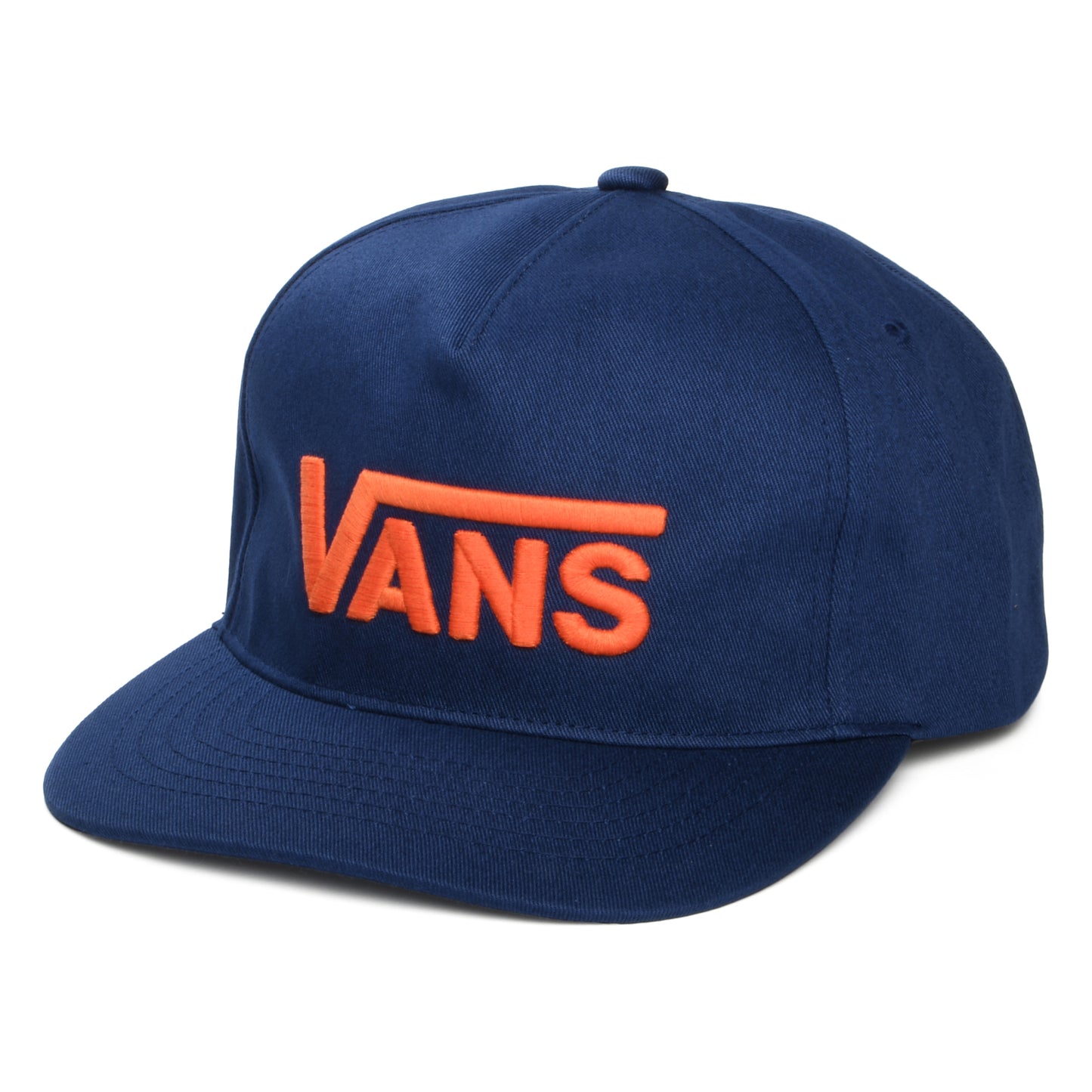 Gorra Snapback Drop V Logo visera curvada de Vans - Indigo-Naranja