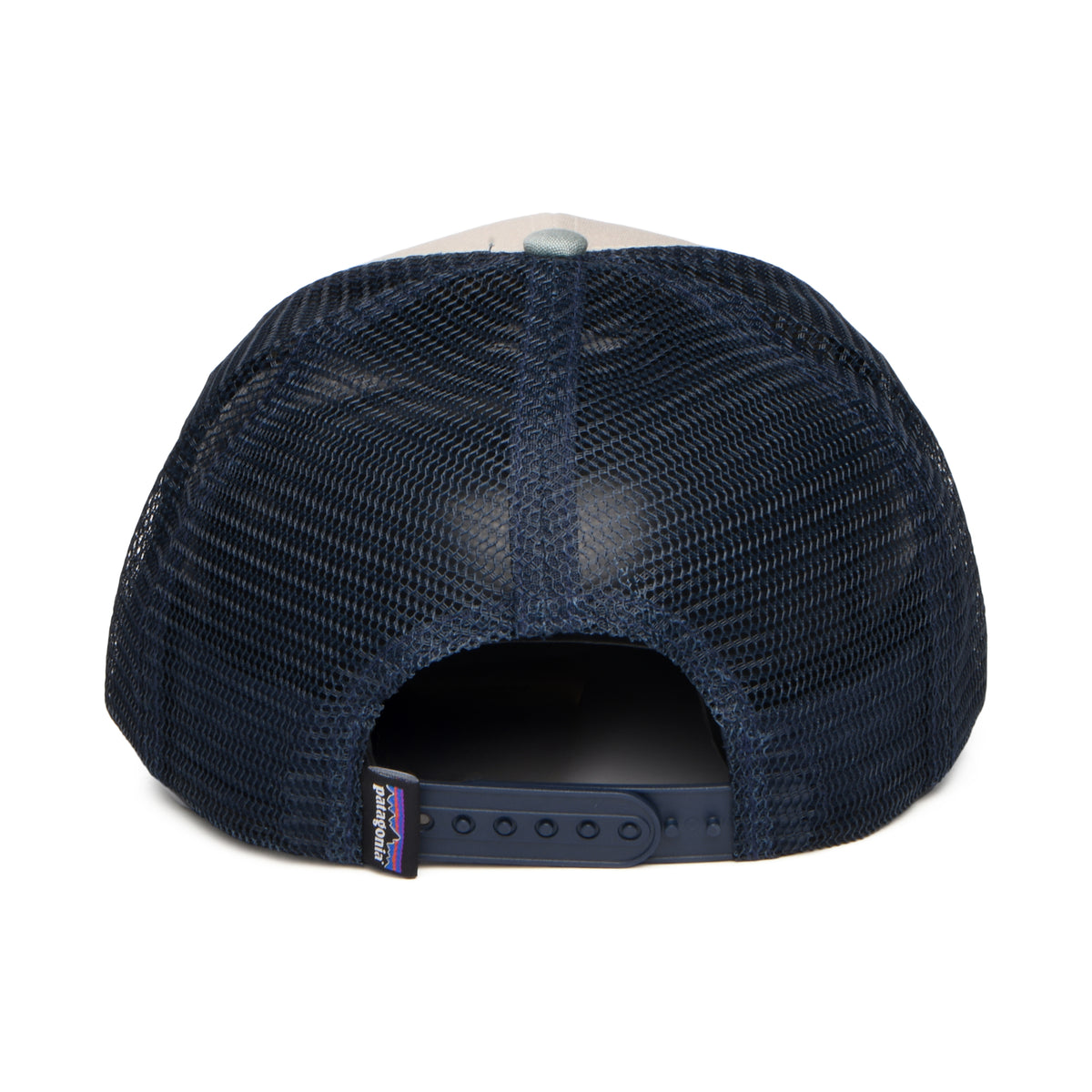 Gorra de camionero P-6 Logo de algodón orgánico de Patagonia - Piedra-Salvia-Azul Marino
