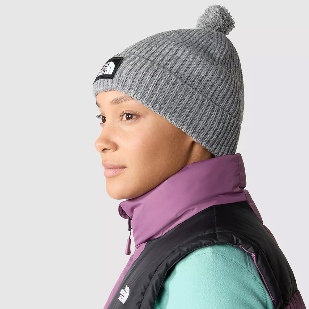 Gorro con Pompón Logo Box reciclada de The North Face - Gris Jaspeado