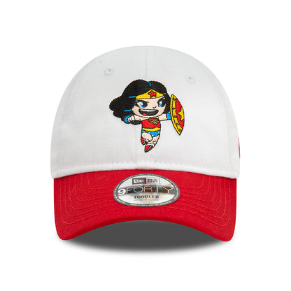 Gorra de béisbol niño 9FORTY DC Comics Hero Wonder Woman de New Era - Blanco-Escarlata
