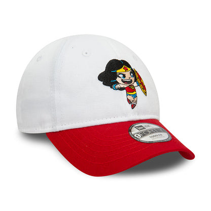 Gorra de béisbol niño 9FORTY DC Comics Hero Wonder Woman de New Era - Blanco-Escarlata