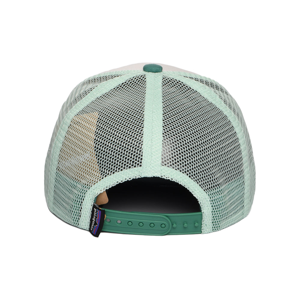 Gorra Trucker niños Ridge Rise Stripe de algodón orgánico de Patagonia - Blanco-Verdemar