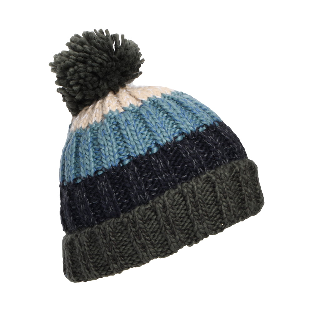 Gorro con pompón niños Wilhelm de Barts - Verde Militar-Azul