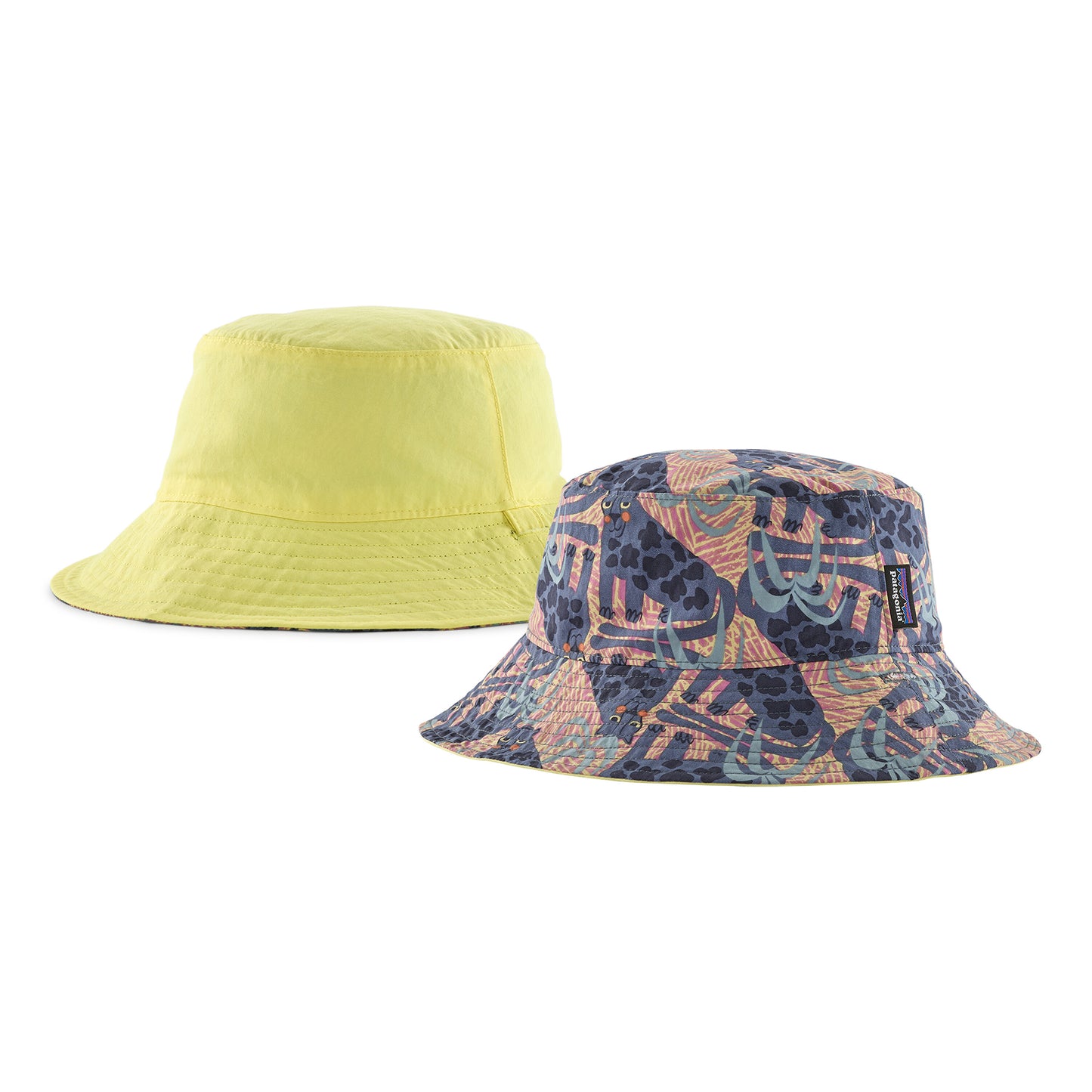 Sombrero de pescador Jaggy reversible Sol de Patagonia - Limón-Multi