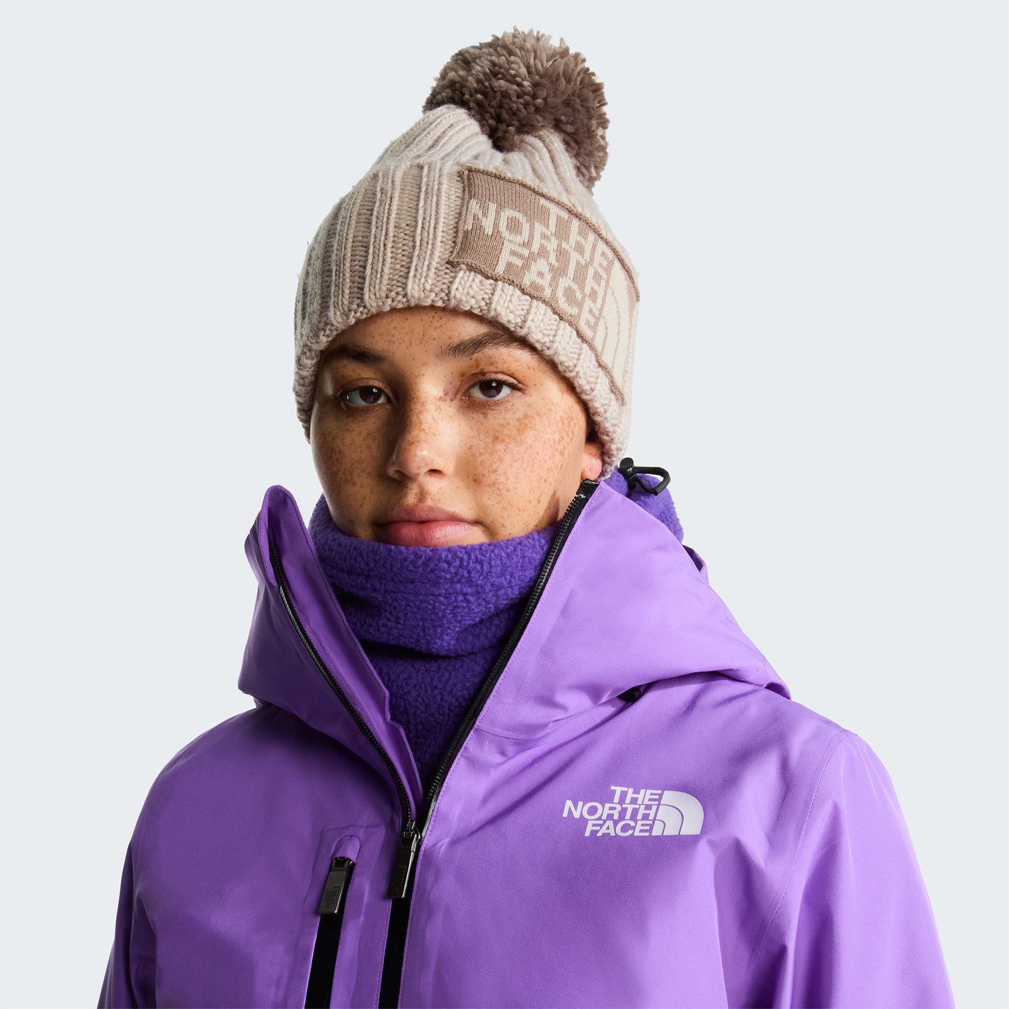 Gorro con pompón Heritage Ski Tuke reciclado de The North Face - Beige-Gris Topo