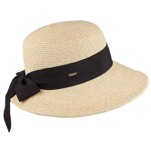Sombrero de Sol de paja con lazo de grogrén de Scala - Natural