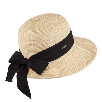 Sombrero de Sol de paja con lazo de grogrén de Scala - Natural