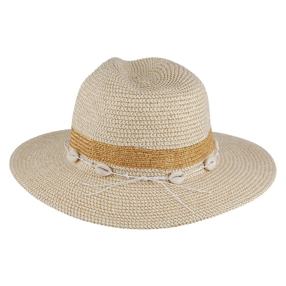Sombrero Fedora Seashell de Seeberger - Natural-Dorado
