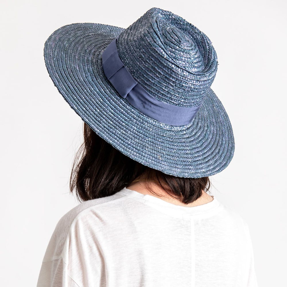 Sombrero de sol Joanna de paja de Brixton - Azul Ártico