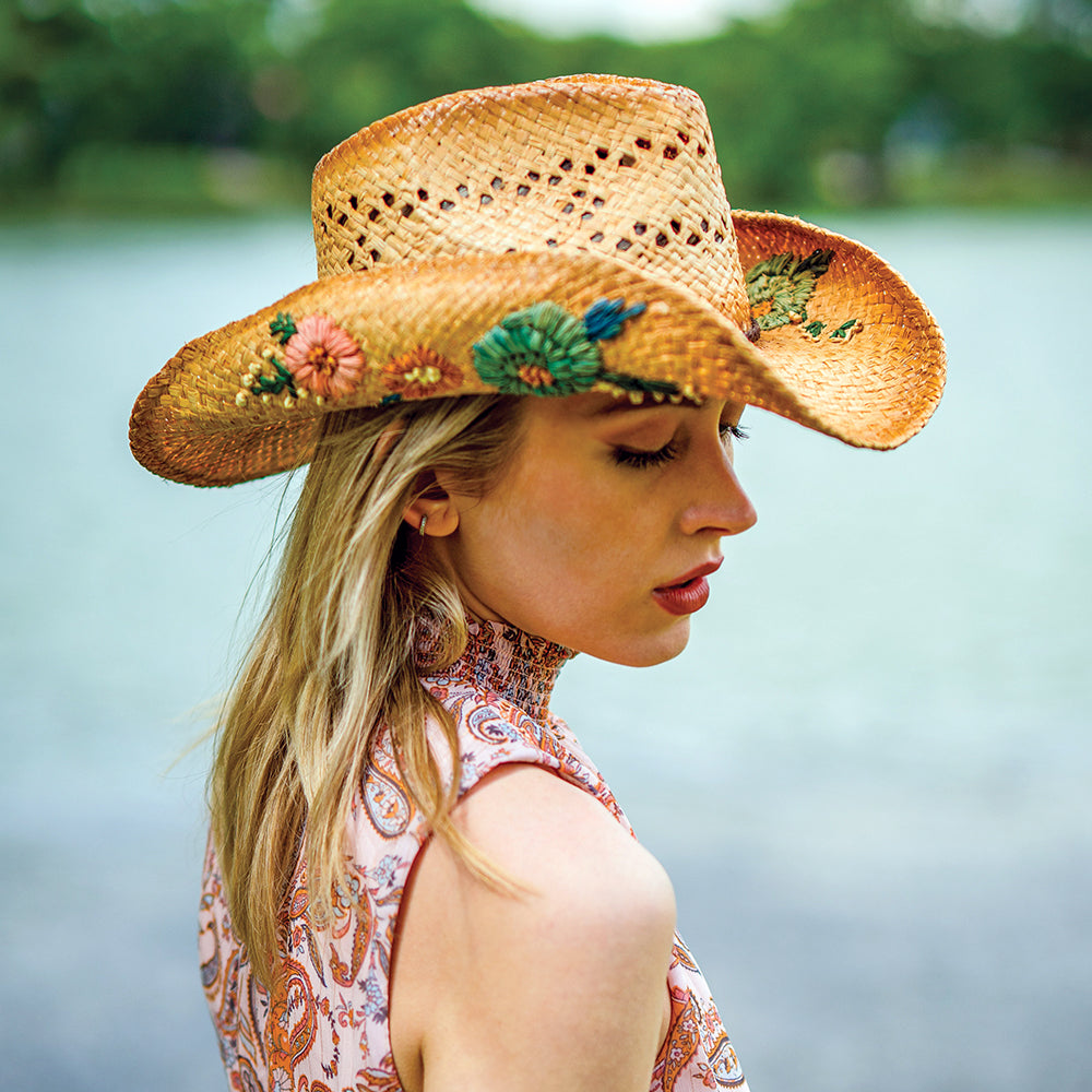 Sombrero Cowboy San Minata de rafia de Scala - Natural