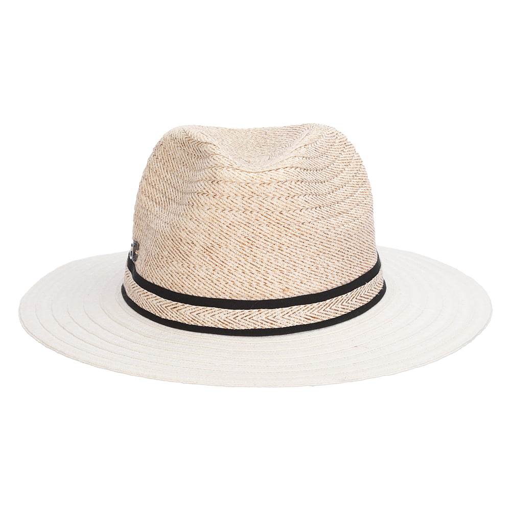 Sombrero Fedora Safari Bobbi de paja trenzada de Callanan - Blanco