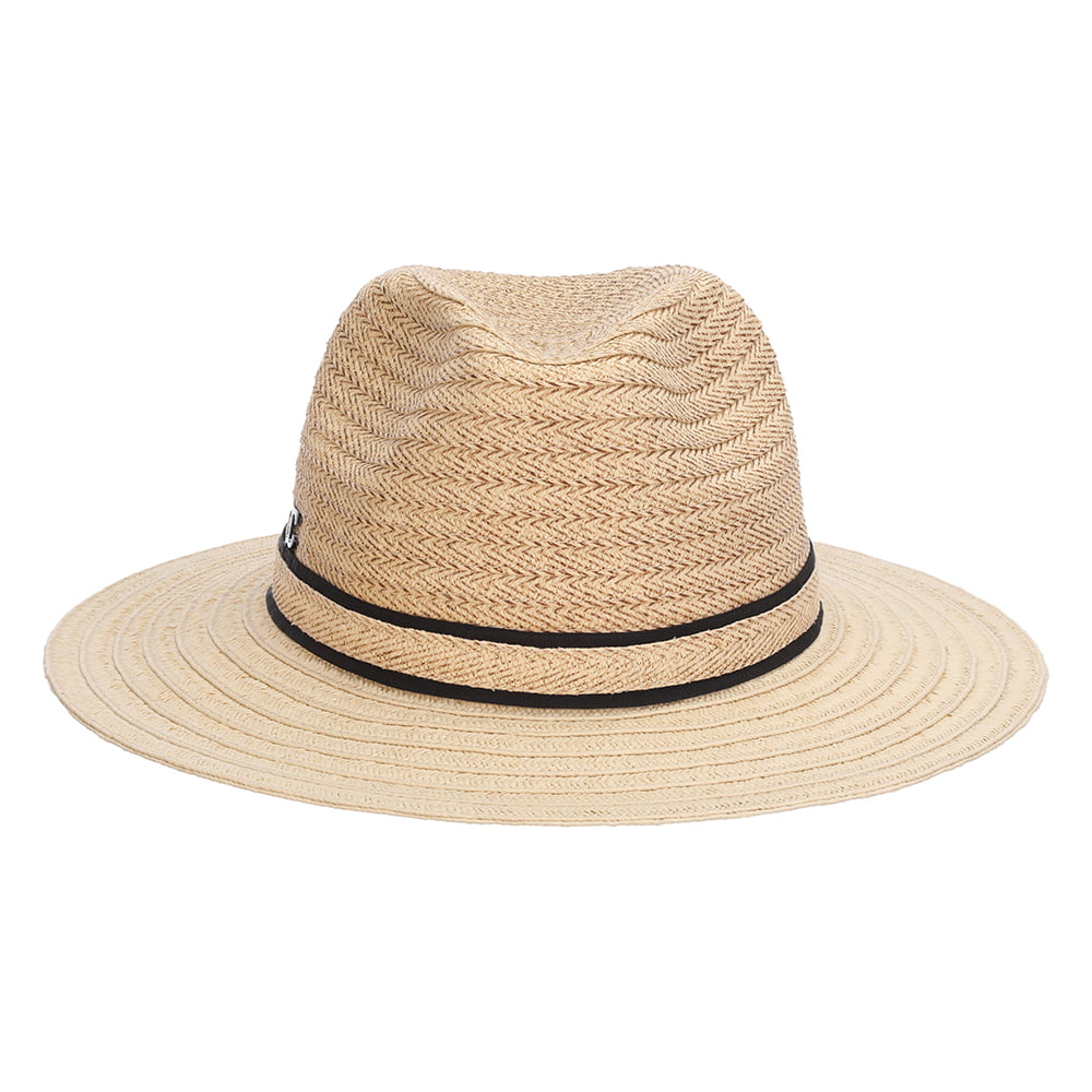 Sombrero Fedora Safari Bobbi de paja trenzada de Callanan - Natural
