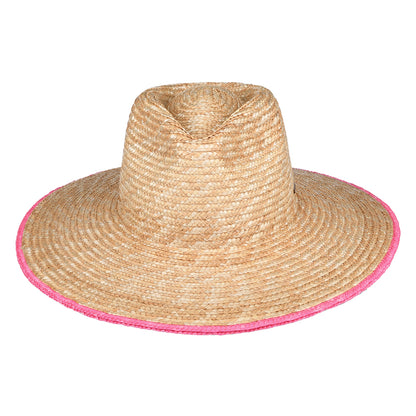 Sombrero de Sol Joanna Festival de paja de Brixton - Natural-Rosa